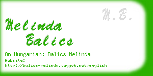 melinda balics business card